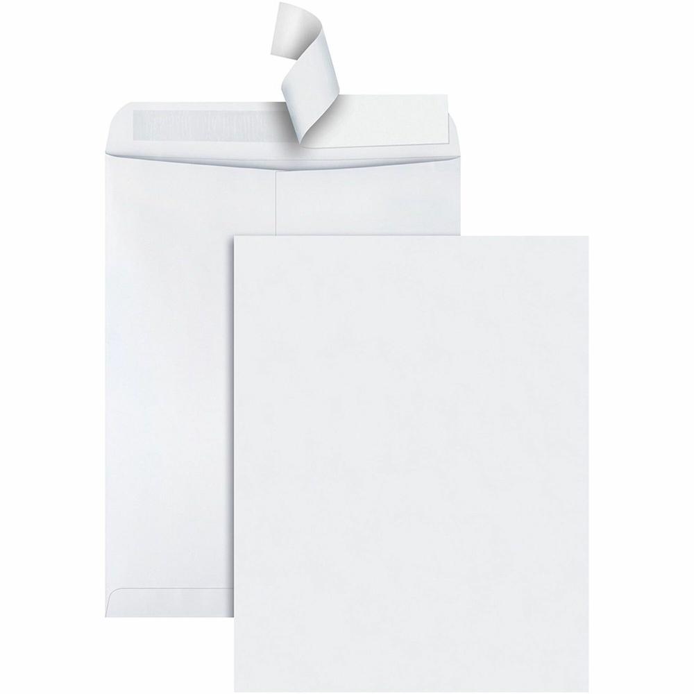 Quality Park 12 x 15-1/2 Catalog Mailing Envelopes with Redi-Strip&reg; Self-Seal Closure - Catalog - #15 1/2 - 12" Width x 15 1/2" Length - 28 lb - Peel & Seal - Wove - 100 / Box - White. Picture 1