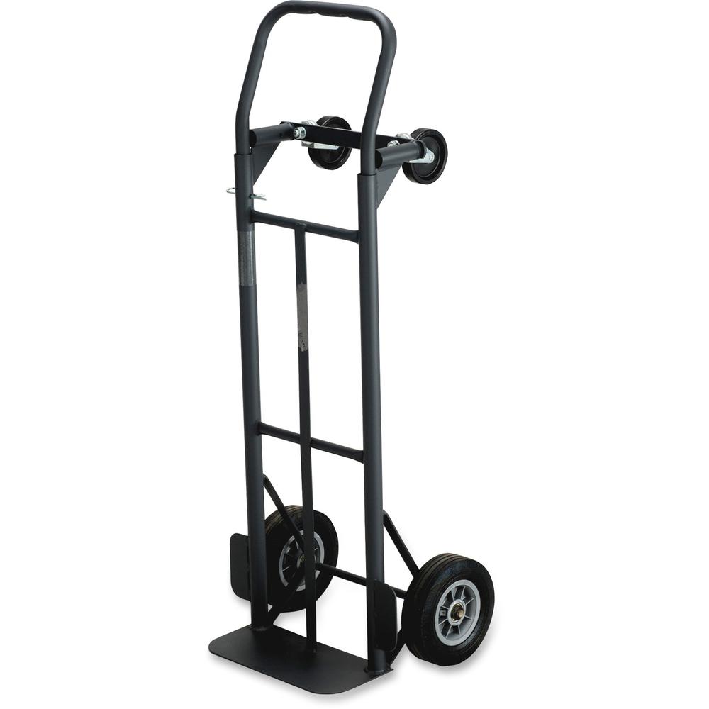 Safco Tuff Truck Convertible - 500 lb Capacity - 8" Caster Size - x 18.5" Width x 12" Depth x 52" Height - Steel Frame - Black - 1 Each. Picture 1