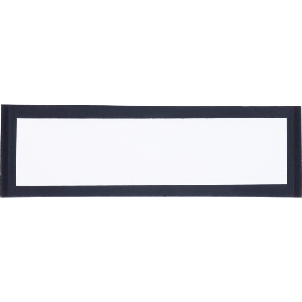 Tatco Label Inserts Magnetic Label Holders - Support 1" x 4" Media - 1.3" x 4.4" x - Vinyl - 10 / Pack - Black. Picture 1