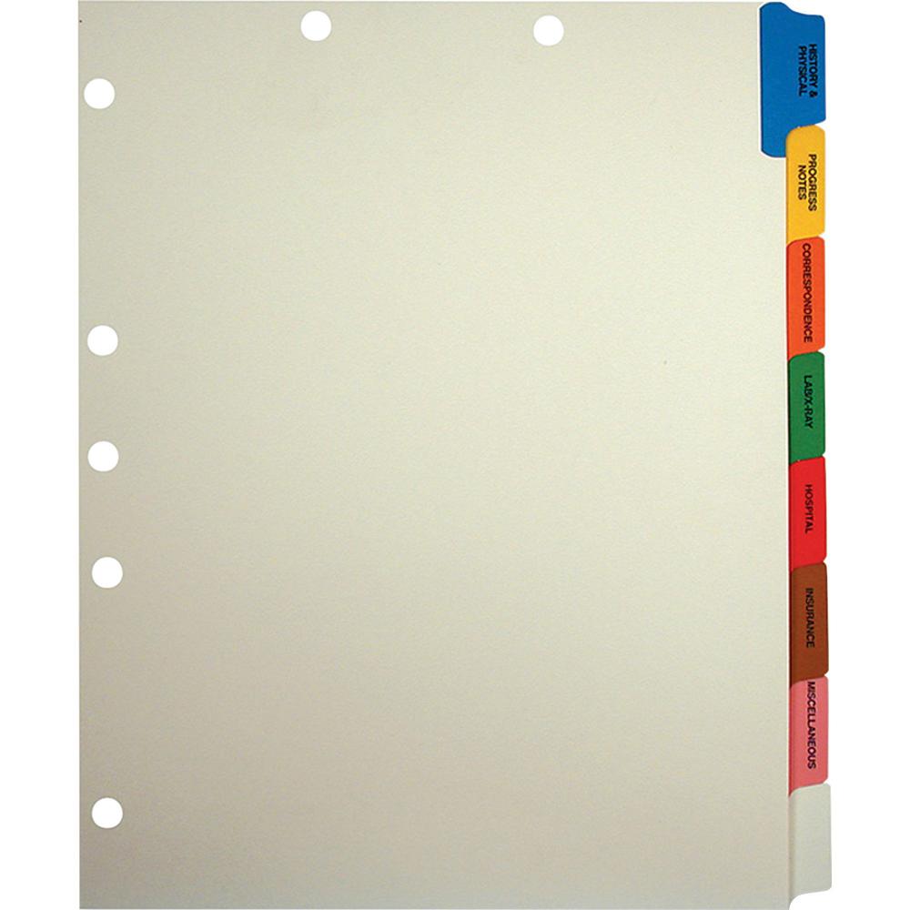 Tabbies 8-Side Tab Medical Chart Index Set - 8 Tab(s) - 9" Divider Width x 11" Divider Length - Manila Tab(s) - 40 / Box. Picture 1