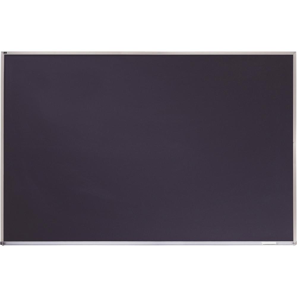 Quartet DuraMax Porcelain Magnetic Chalkboard - 72" (6 ft) Width x 48" (4 ft) Height - Black Porcelain Surface - Silver Aluminum Frame - Horizontal - 1 / Each. Picture 1