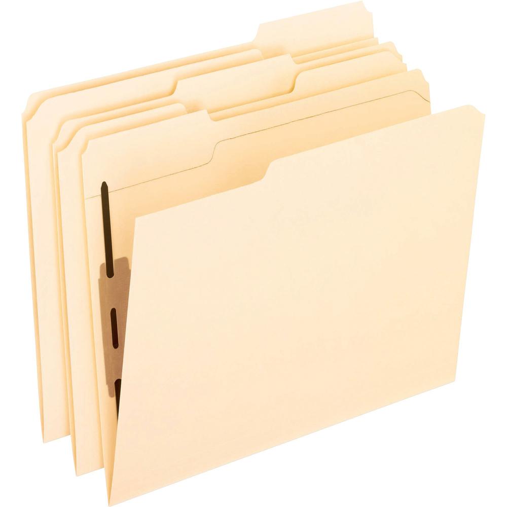 Pendaflex 1/3 Tab Cut Letter Recycled Fastener Folder - 8 1/2" x 11" - 2 Fastener(s) - 2" Fastener Capacity for Folder - Top Tab Location - Assorted Position Tab Position - Manila - Manila - 10% Recyc. Picture 1