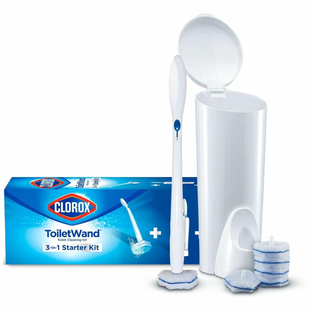 Clorox ToiletWand Disposable Toilet Cleaning System - 1 Kit (Includes: ToiletWand, Storage Caddy, 6 Disinfecting ToiletWand Refill Heads). Picture 1