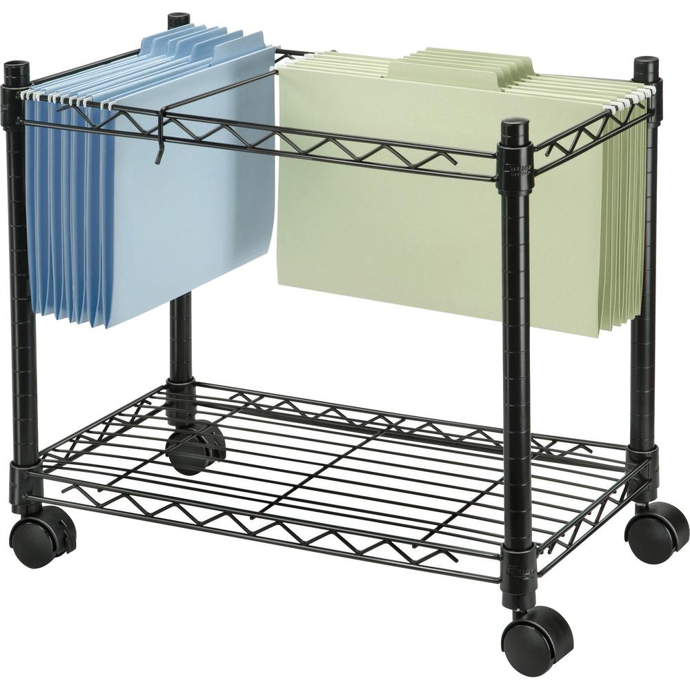 Fellowes High-Capacity Rolling File Cart - 4 Casters - Metal, Steel - x 24" Width x 14" Depth x 20.5" Height - Black - 1 Each. Picture 1