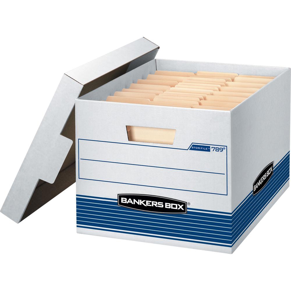 Bankers Box STOR/FILE File Storage Box - Internal Dimensions: 12" Width x 15" Depth x 10" Height - External Dimensions: 12.8" Width x 16.5" Depth x 10.4" Height - Media Size Supported: Letter, Legal -. Picture 1