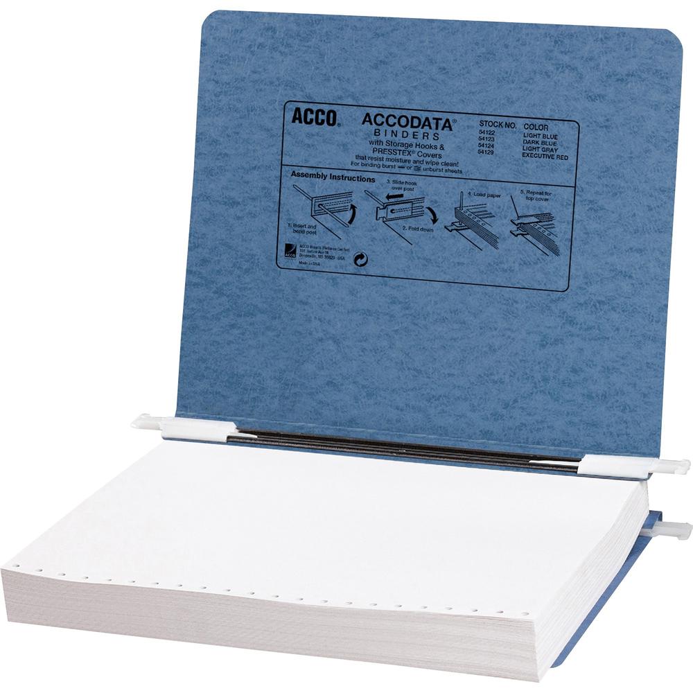 ACCO Presstex Storage Hook Data Binders - 6" Binder Capacity - Letter - 8 1/2" x 11" Sheet Size - Light Blue - Recycled - Retractable Filing Hooks, Hanging System, Moisture Resistant, Water Resistant . The main picture.