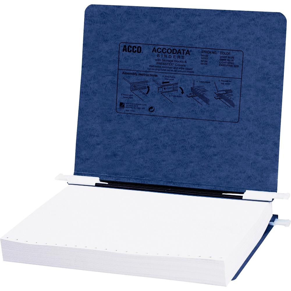 ACCO PRESSTEX Unburst Sheet Covers - 6" Binder Capacity - Letter - 8 1/2" x 11" Sheet Size - Dark Blue - Recycled - Retractable Filing Hooks, Hanging System, Moisture Resistant, Water Resistant - 1 Ea. Picture 1