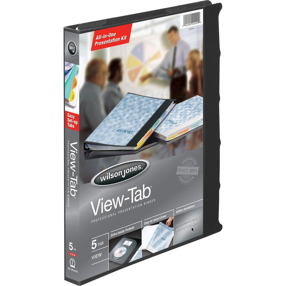 Wilson Jones View-Tab 5-Tab Transparent Dividers - 5/8" Binder Capacity - Letter - 8 1/2" x 11" Sheet Size - 125 Sheet Capacity - Round Ring Fastener(s) - 1 Internal Pocket(s) - 5 Divider(s) - Polypro. Picture 1