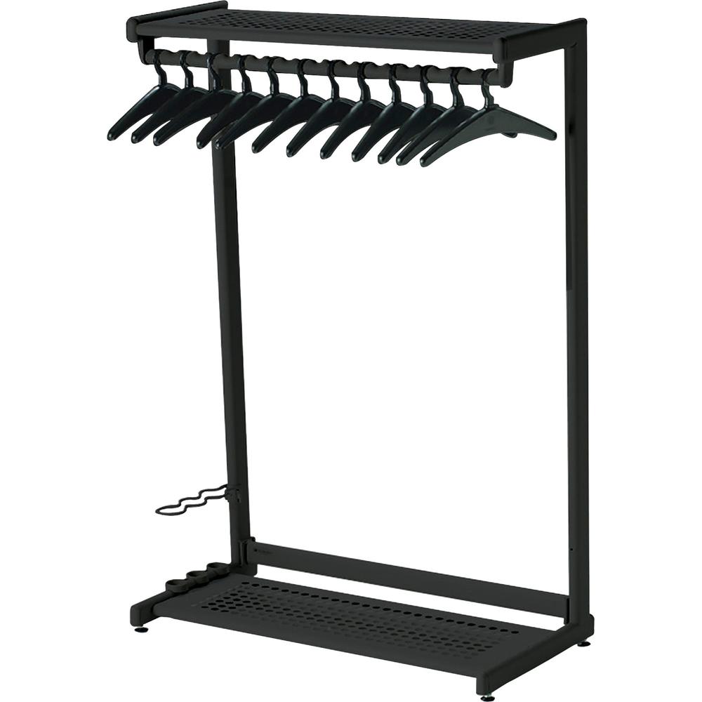 Quartet Two-Shelf Garment Rack - Freestanding - 12 Hangers Included - Contemporary/Modern - 48" Width x 61.5" Height - Black. Picture 1