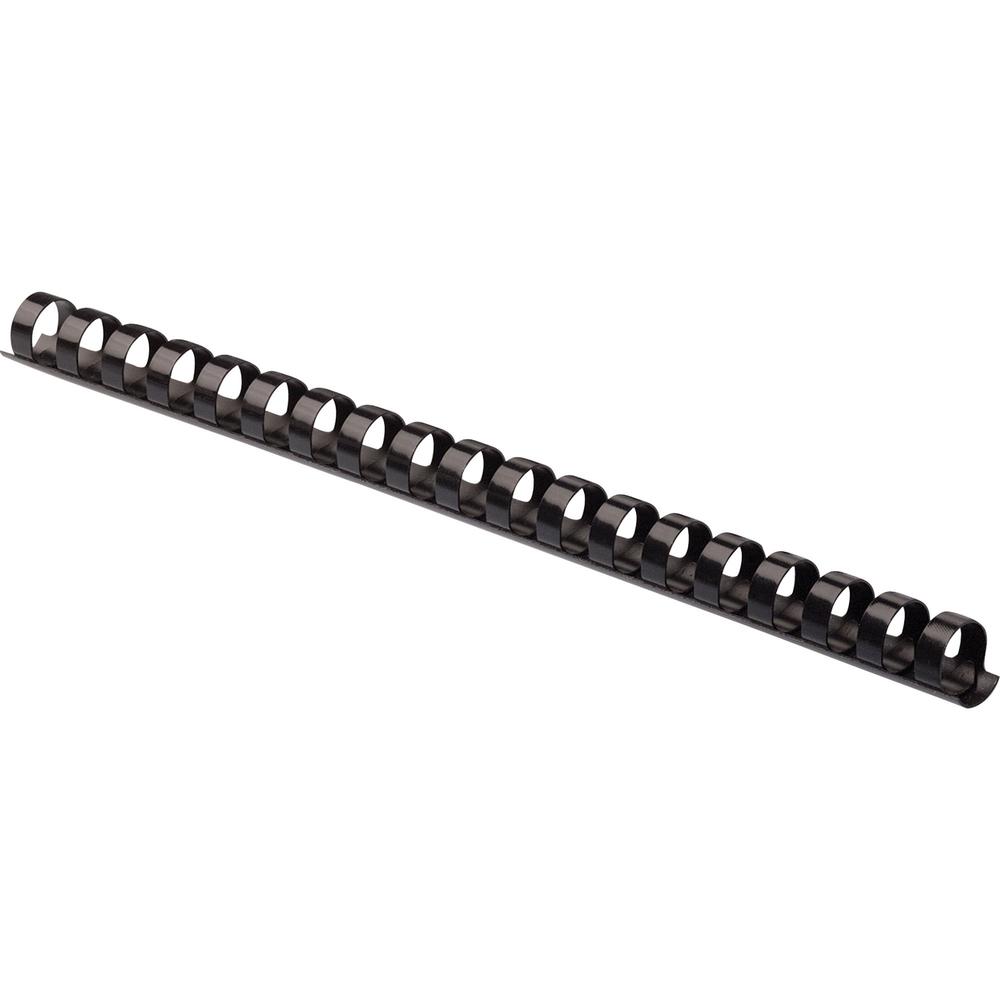 Fellowes Plastic Combs - Round Back 5/8" 120 sheets Black 100 pk - 0.6" Height x 10.8" Width x 0.6" Depth - 0.62" Maximum Capacity - 120 x Sheet Capacity - For Letter 8 1/2" x 11" Sheet - Round - Blac. The main picture.