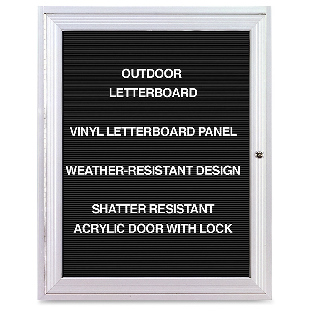 Ghent Outdoor Letterboards - 24" Height x 36" Width - Weather Resistant, Shatter Resistant, Lock, Water Resistant, Mounting System - Silver Aluminum Frame - 1 Each. Picture 2