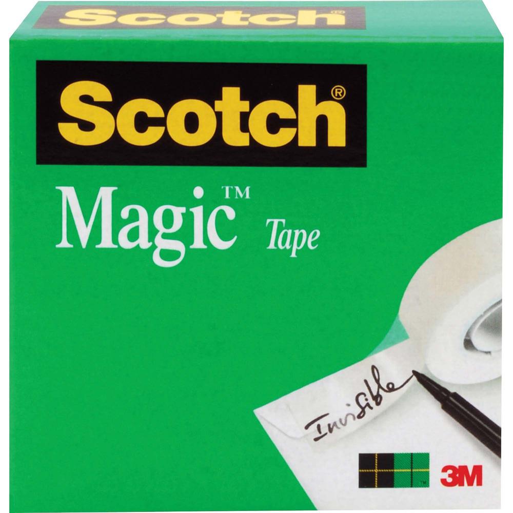 Scotch Invisible Magic Tape - 72 yd Length x 1" Width - 3" Core - Split Resistant, Tear Resistant - For Mending, Splicing - 1 / Roll - Matte - Clear. Picture 1