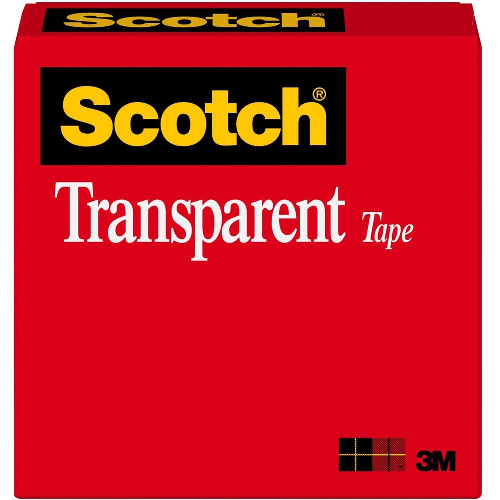 Scotch Transparent Office Tape - 72 yd Length x 1" Width - 3" Core - Stain Resistant, Moisture Resistant, Long Lasting - For Multipurpose, Mending, Packing, Label Protection, Wrapping - 1 / Roll - Cle. Picture 1