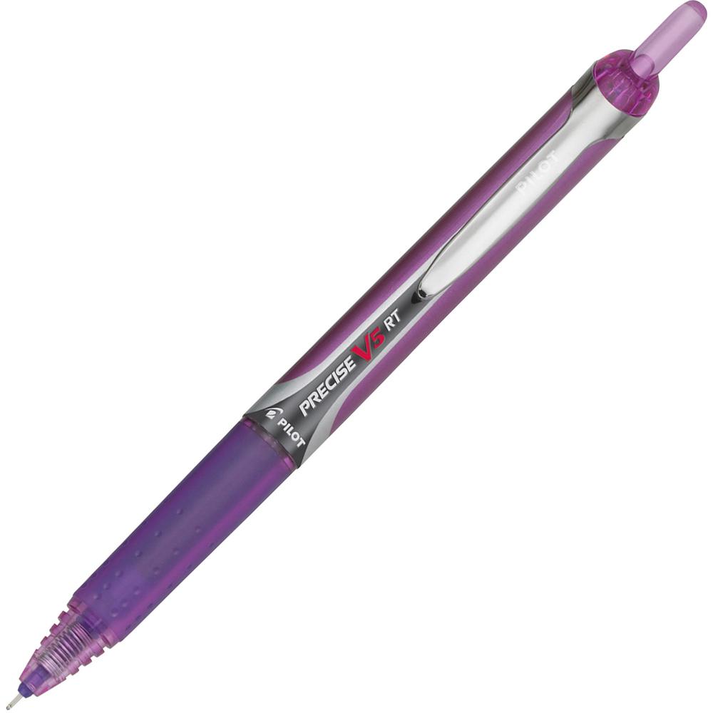 Pilot Precise V5 RT Extra-Fine Premium Retractable Rolling Ball Pens - Extra Fine Pen Point - 0.5 mm Pen Point Size - Needle Pen Point Style - Refillable - Retractable - Purple Water Based Ink - Purpl. Picture 1