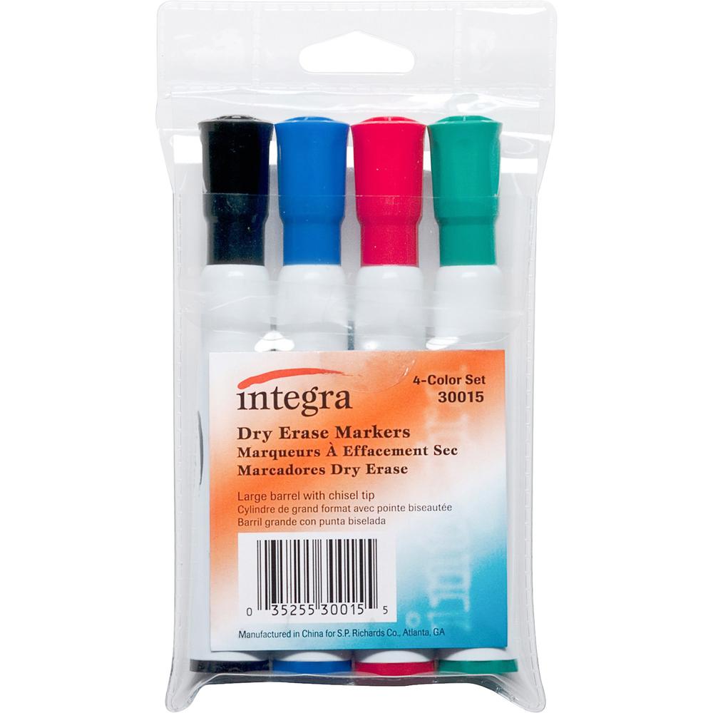 Integra Chisel Point Dry-erase Markers - Chisel Marker Point Style - Assorted - 1 / Set. The main picture.