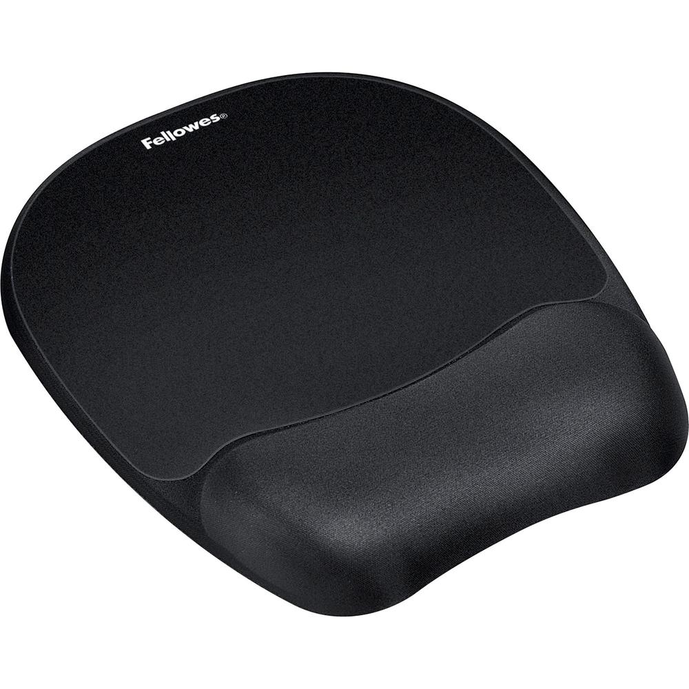 Fellowes Memory Foam Mouse Pad/Wrist Rest- Black - 1" x 7.94" x 9.25" Dimension - Black - Memory Foam - Wear Resistant, Tear Resistant, Skid Proof - 1 Pack. Picture 1