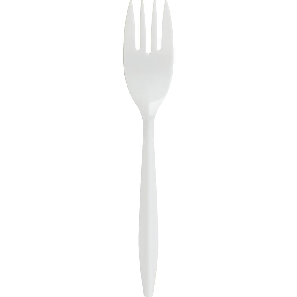 Genuine Joe Medium-weight Cutlery - 1000/Carton - Polypropylene - White. Picture 1