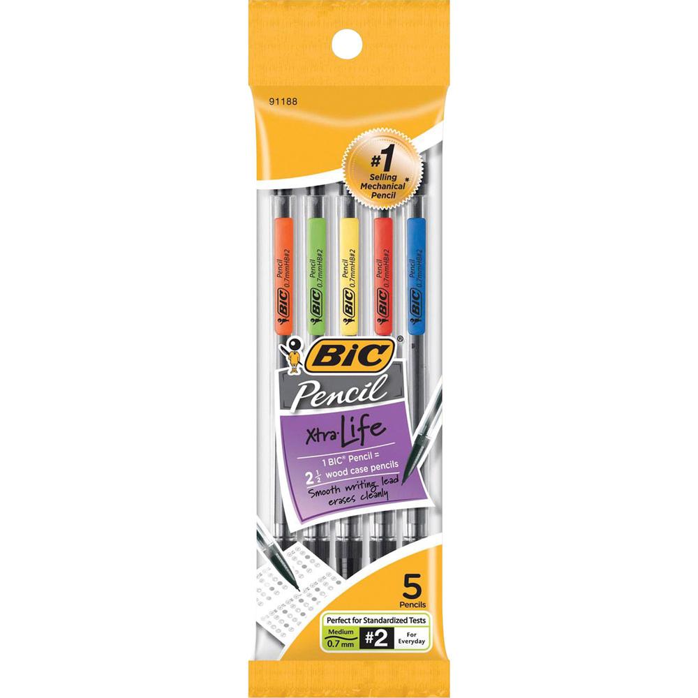 BIC .7mm Mechanical Pencils - #2 Lead - 0.7 mm Lead Diameter - 5 / Pack. Picture 1
