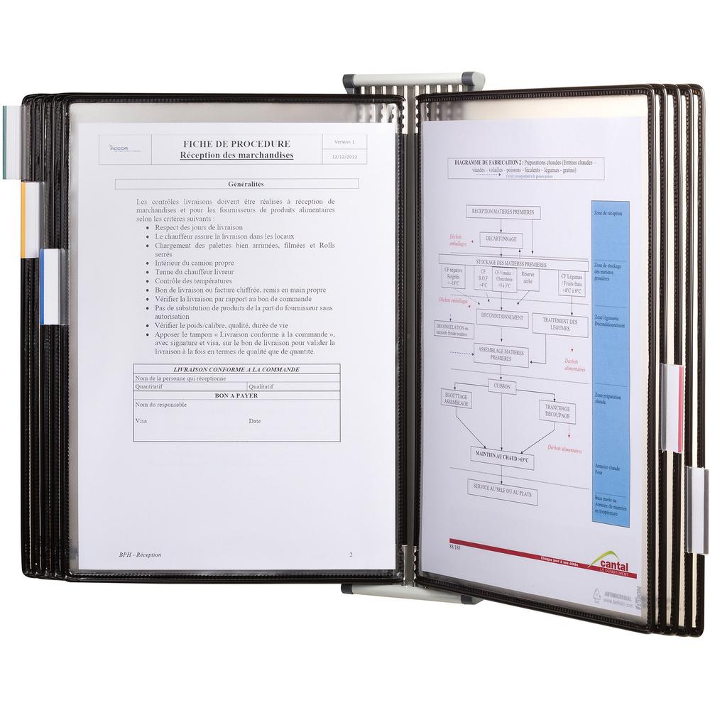 Djois by Tarifold Wall-Mountable Antimicrobial Reference Display Unit - Support Letter 8.50" x 11" Media - Clear, Black - Metal - 1 Each. Picture 1