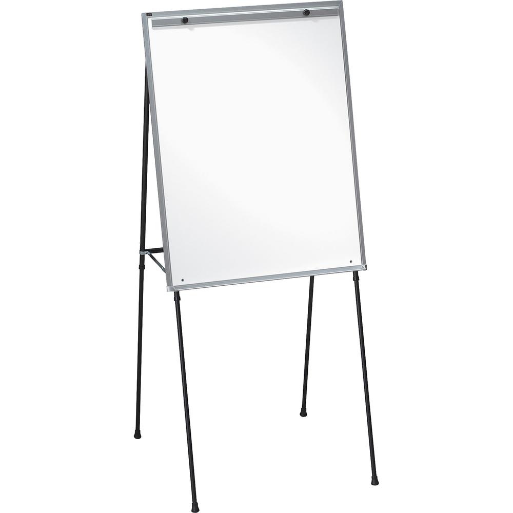 Lorell Magnetic Dry-erase Board Easel - 28" (2.3 ft) Width x 34" (2.8 ft) Height - Black Frame - Adjustable Height, Adjustable Leg, Non-skid Rubber Feet, Twist Lock - 1 Each. Picture 1