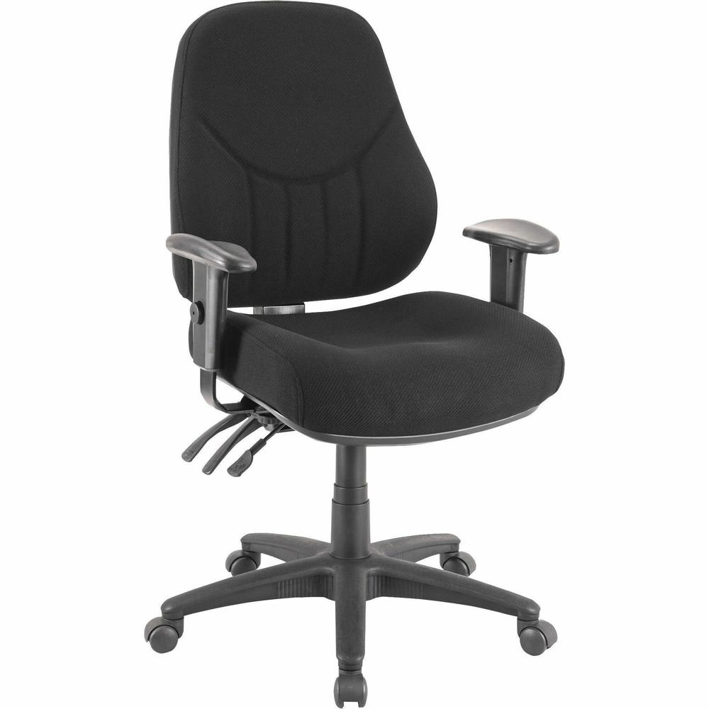 Lorell Baily High-Back Multi-Task Chair - Black Acrylic Seat - Black Frame - 1 / Each. Picture 1