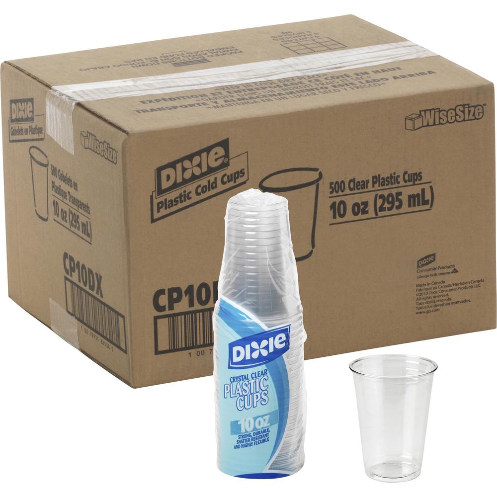 Dixie 10 oz Cold Cups by GP Pro - 25 / Pack - 20 / Carton - Clear - Plastic - Cold Drink. Picture 1