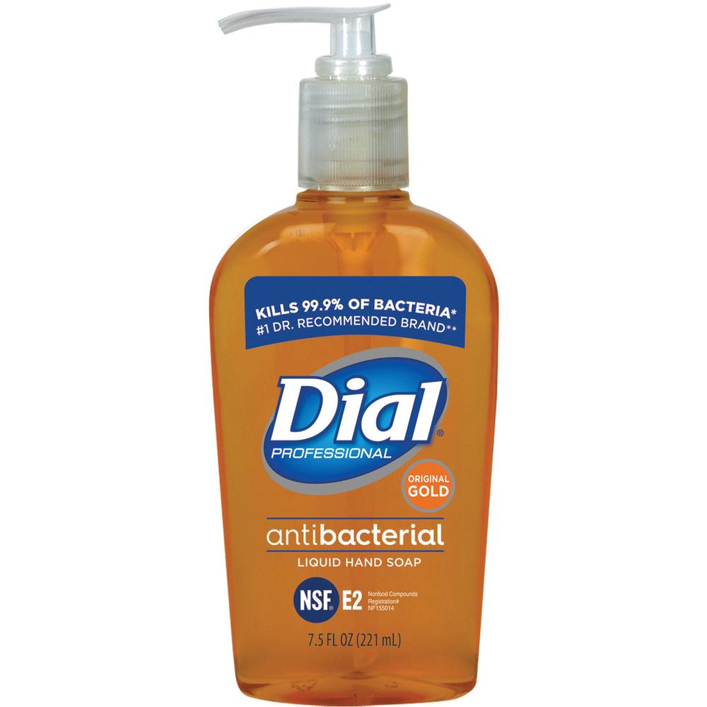 Dial Gold Antibacterial Liquid Hand Soap - 7.5 fl oz (221.8 mL) - Push Pump Dispenser - Dirt Remover - Skin, Hand - 1 Each. Picture 1