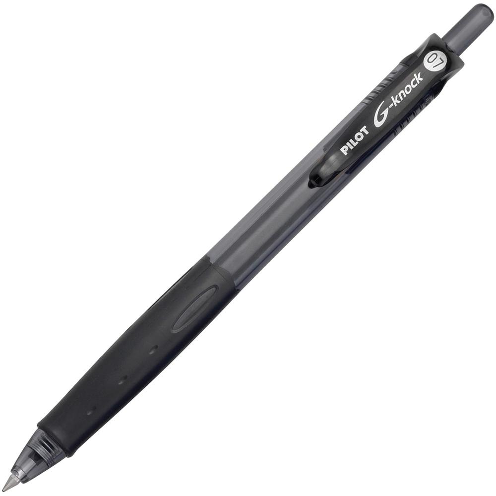 Pilot BeGreen G-Knock Retractable Gel Ink Pens - Fine Pen Point - 0.7 mm Pen Point Size - Refillable - Retractable - Black Gel-based Ink - Black Barrel - 1 Dozen. Picture 1