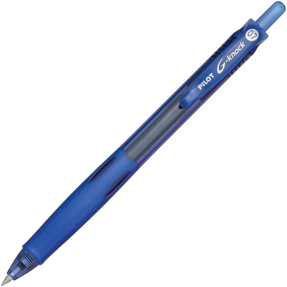 Pilot BeGreen G-Knock Retractable Gel Ink Pens - Fine Pen Point - 0.7 mm Pen Point Size - Refillable - Retractable - Blue Gel-based Ink - Blue Barrel - 1 Dozen. Picture 1