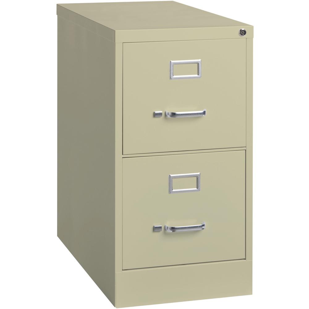 Lorell Fortress Series 25" Commercial-Grade Vertical File Cabinet - 15" x 25" x 28.4" - 2 x Drawer(s) for File - Letter - Vertical - Security Lock, Ball-bearing Suspension, Heavy Duty - Putty - Steel . Picture 1