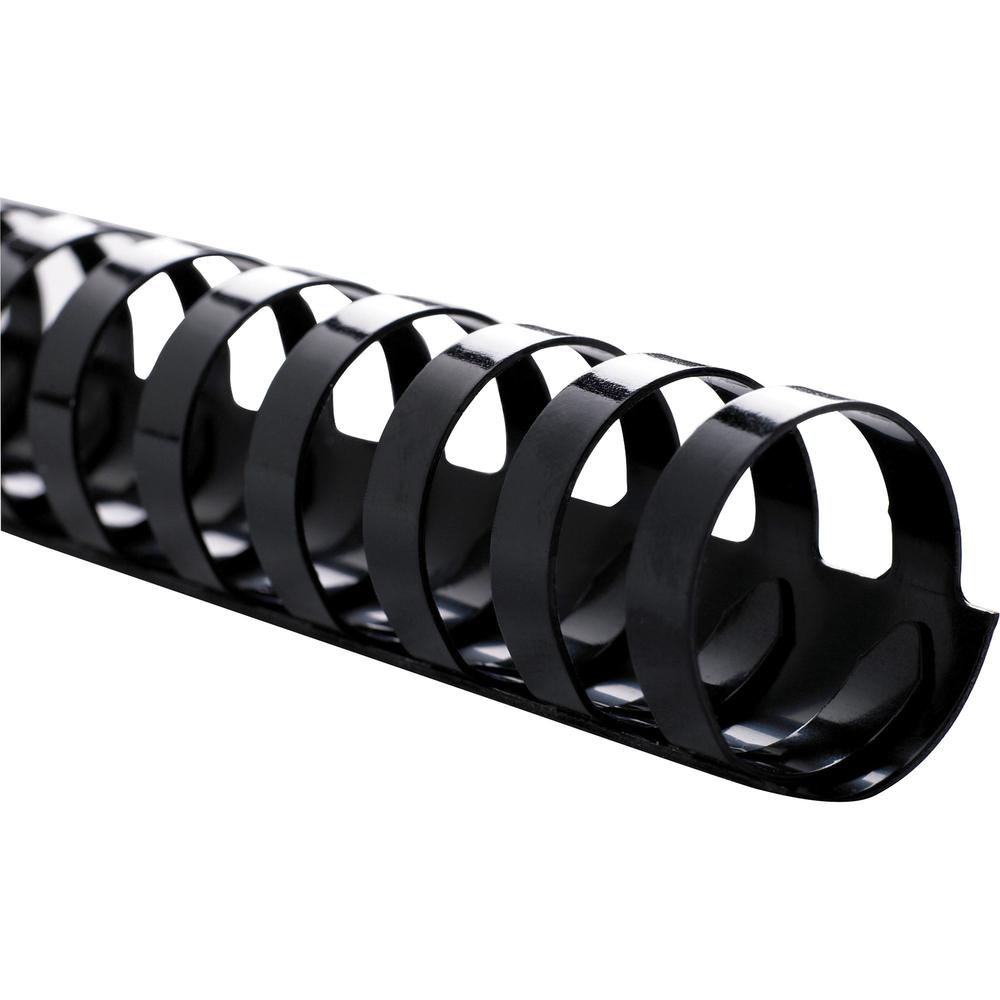 Sparco Plastic Binding Spines - 0.4" Diameter - 55 x Sheet Capacity - Black - Plastic - 100 / Box. Picture 1