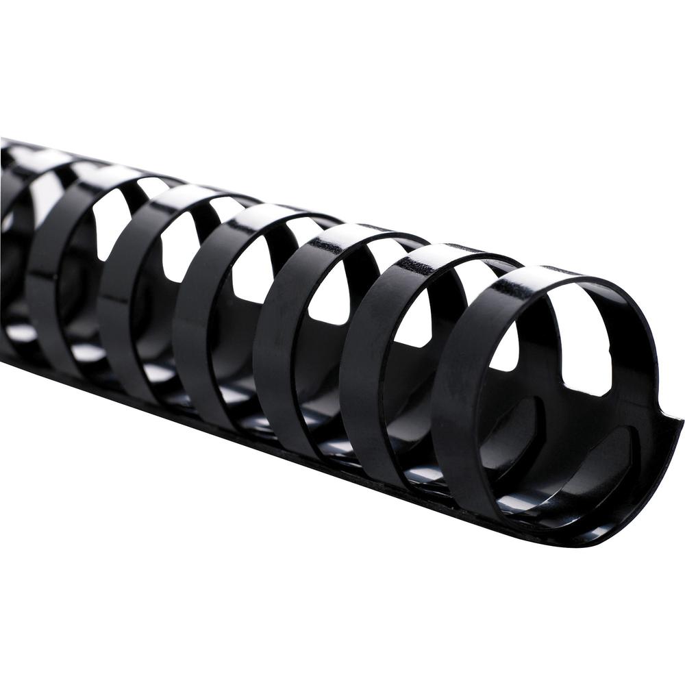 Sparco Plastic Binding Spines - 0.5" Diameter - 85 x Sheet Capacity - Black - Plastic - 100 / Box. Picture 1