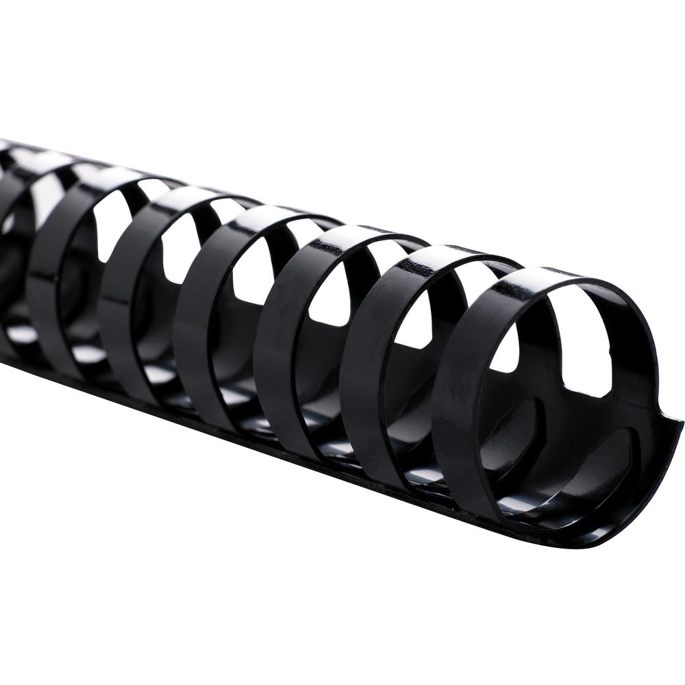 Sparco Plastic Binding Spines - 1" Diameter - 200 x Sheet Capacity - Black - Plastic - 100 / Box. Picture 1