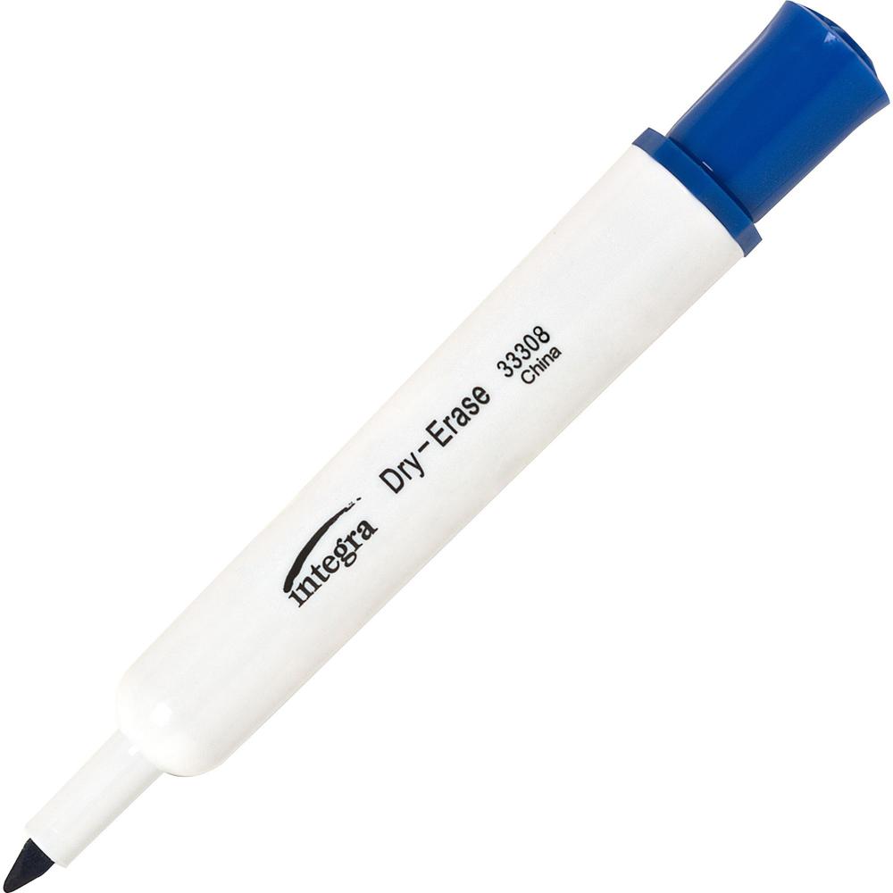 Integra Chisel Point Dry-erase Markers - Chisel Marker Point Style - Blue - 1 Dozen. The main picture.