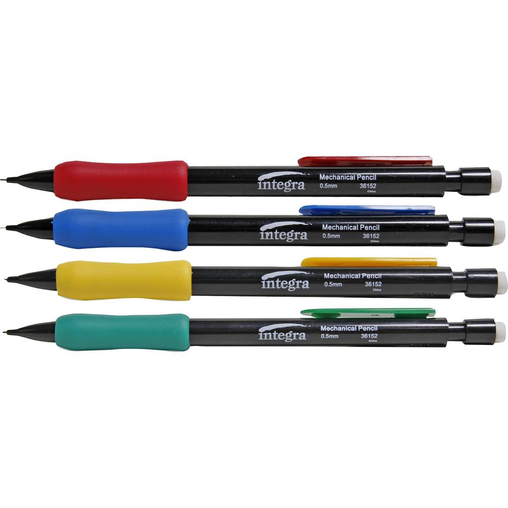 Integra Grip Mechanical Pencils - 0.5 mm Lead Diameter - Refillable - Assorted Barrel - 1 Dozen. The main picture.