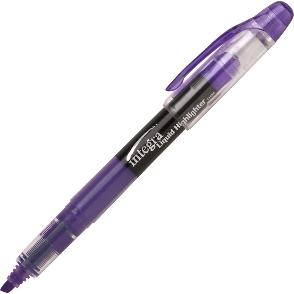 Integra Liquid Highlighters - Chisel Marker Point Style - Purple - 1 Dozen. Picture 1