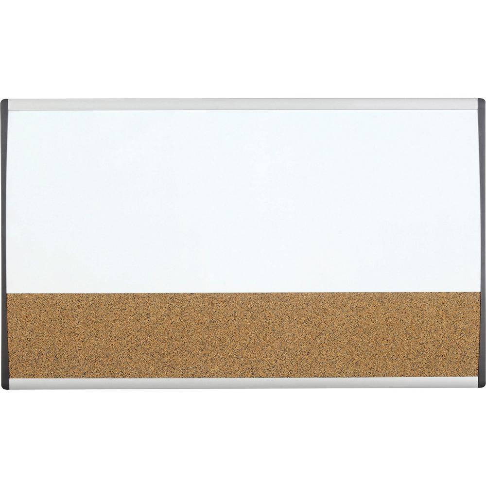 Quartet Arc Cubicle Combination Board - 30" (2.5 ft) Width x 18" (1.5 ft) Height - White Cork Surface - Silver Aluminum Frame - Horizontal - Magnetic - 1 Each. Picture 1