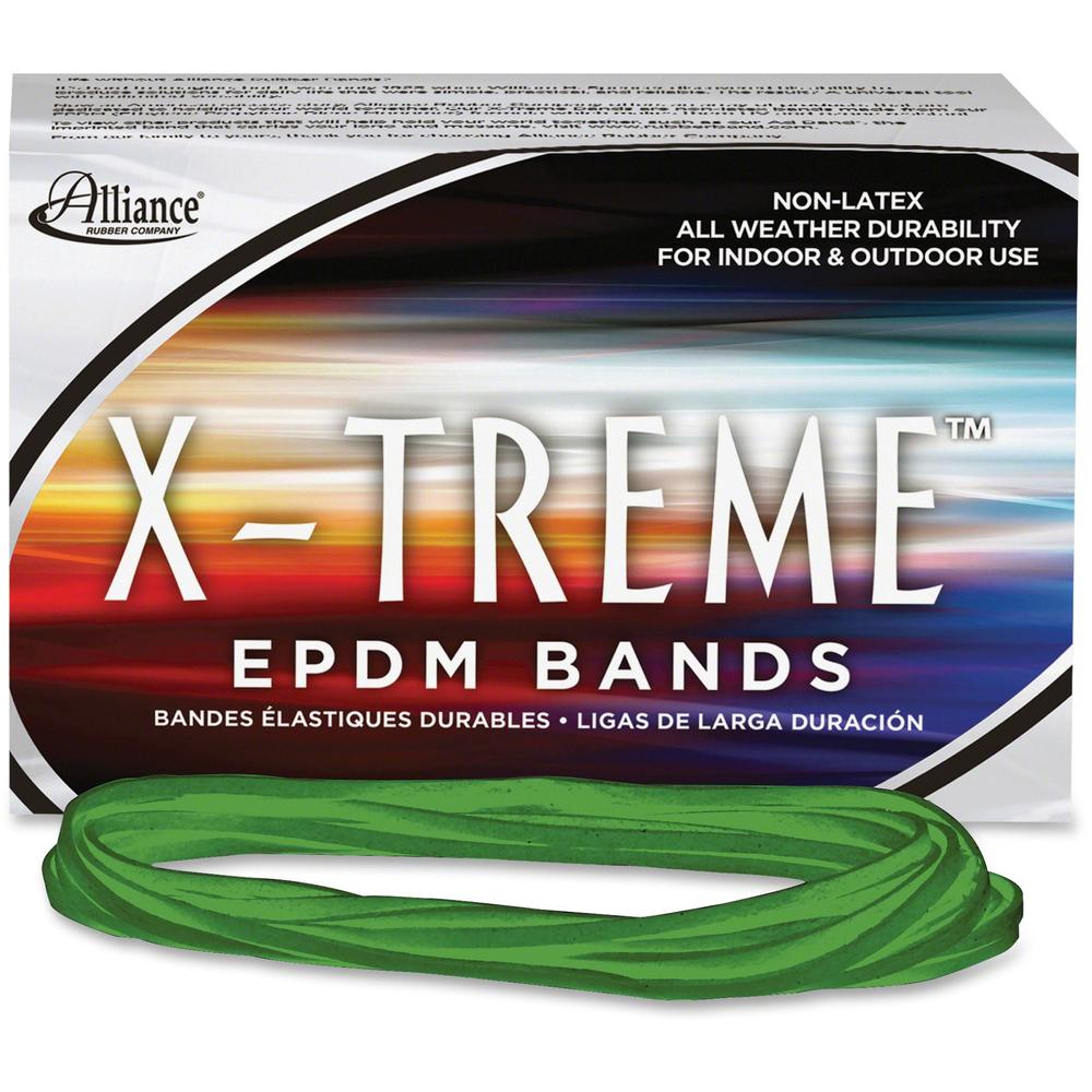 Alliance Rubber 02005 X-treme Rubber Bands - Non-Latex - 7" x 1/8" - Archival Quality - 1 lb Box - 175 Pack - EPDM Rubber - Lime Green. Picture 1
