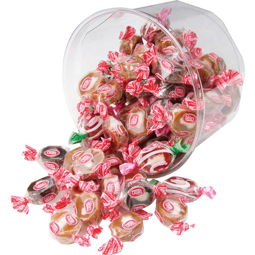 Office Snax Goetz's Caramel Creams Candy Tub - Regular, Strawberry, Dark - 1.61 lb - 1 Each. Picture 1