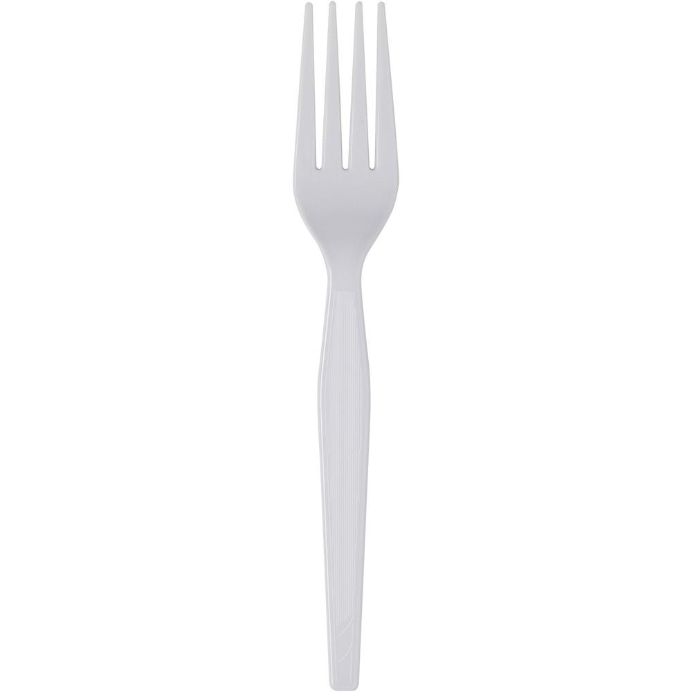 Dixie Heavyweight Disposable Forks Grab-N-Go by GP Pro - 100/Box - Fork - 100 x Fork - Polystyrene - White. The main picture.