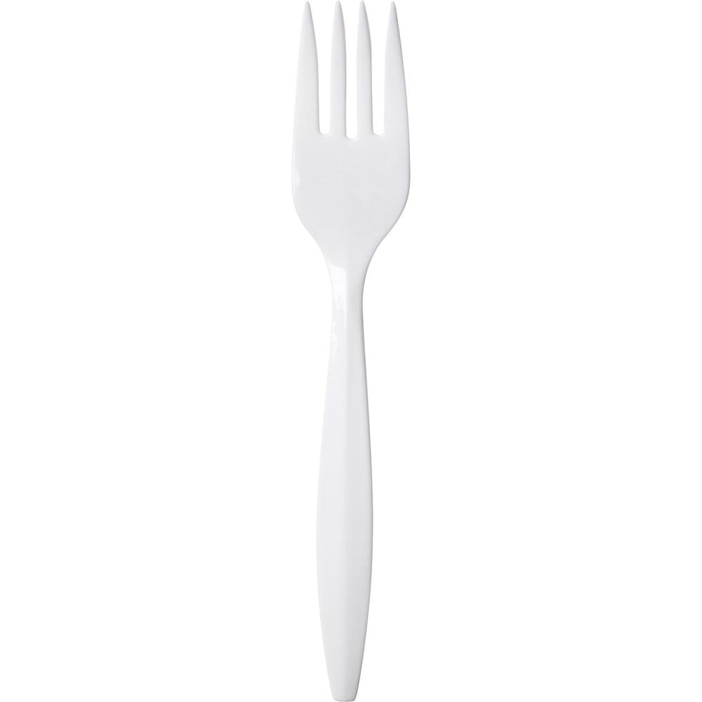 Dixie Medium-weight Disposable Forks by GP Pro - 1000/Carton - Fork - 1000 x Fork - White. Picture 1