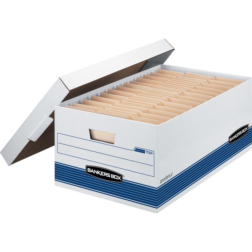 Bankers Box STOR/FILE 702 Medium-duty Storage Box - Internal Dimensions: 15" Width x 24" Depth x 10" Height - External Dimensions: 15.9" Width x 25.4" Depth x 10.3" Height - 700 lb - Media Size Suppor. Picture 1