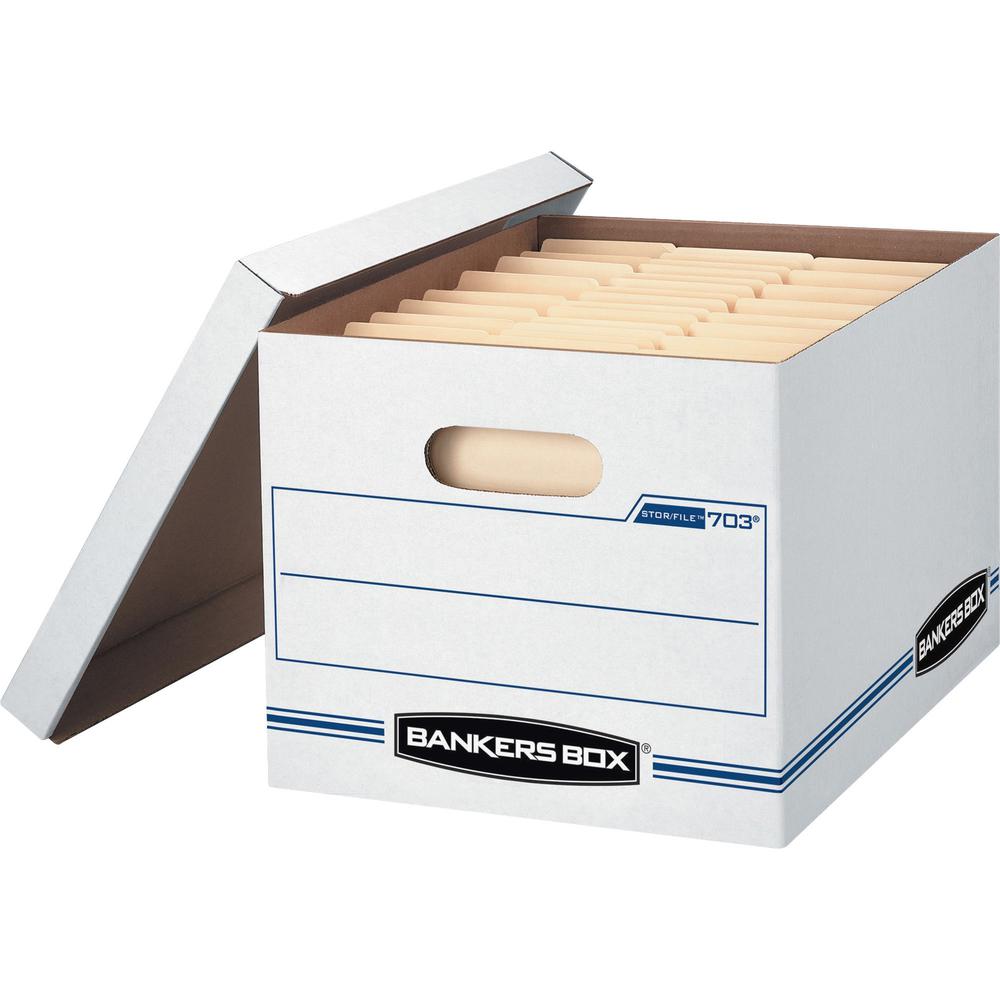 Bankers Box STOR/FILE 703 Basic-duty Storage Box - Internal Dimensions: 12" Width x 15" Depth x 10" Height - External Dimensions: 12.5" Width x 16.3" Depth x 10.5" Height - 450 lb - Media Size Support. Picture 1