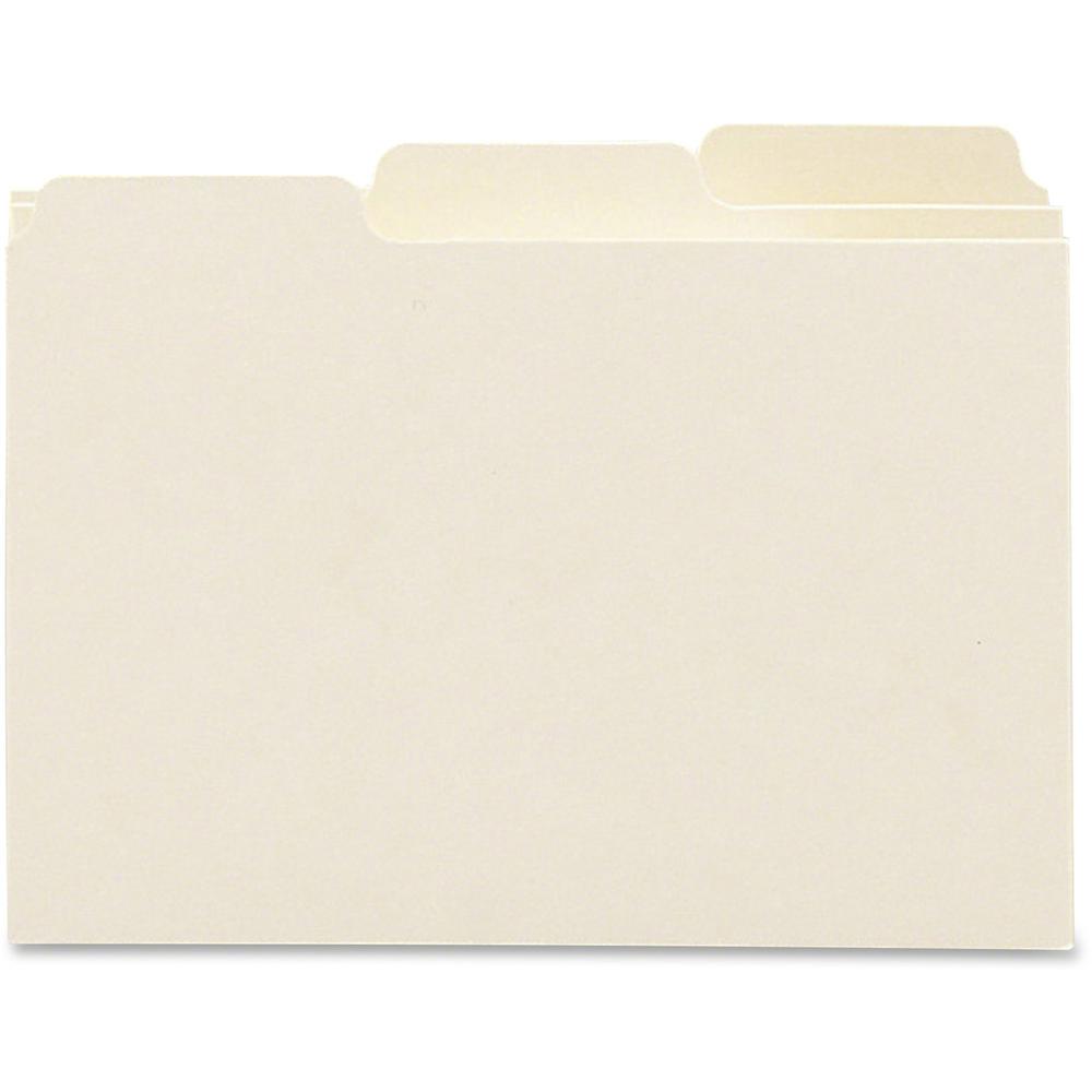 Smead Card Guides with Blank Tab - Blank Tab(s) - 4" Width x 6" Length - Manila Manila Divider - Recycled - 100 / Box. Picture 1