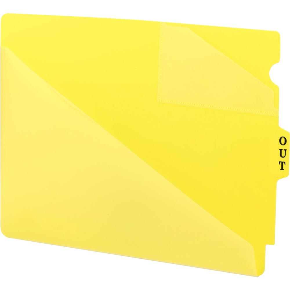 Smead End Tab Poly Out Guides - Center Tab(s) - Message - OUT - Letter - 8.50" Width x 11" Length - Yellow Poly Divider - 5 / Carton. Picture 1