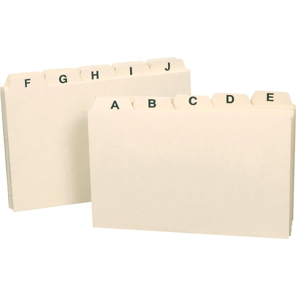 Smead Card Guides with Alphabetic Tab - Character - A-Z - 3" Width x 5" Length - Manila Divider - Recycled - 1 / Set. Picture 1