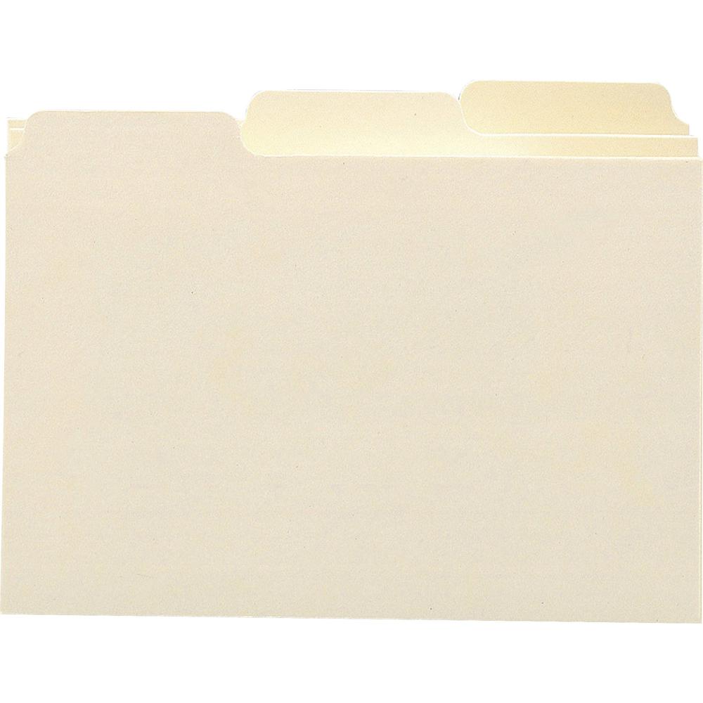 Smead Card Guides with Blank Tab - Blank Tab(s) - 3" Width x 5" Length - Manila Manila Divider - Recycled - 100 / Box. Picture 1