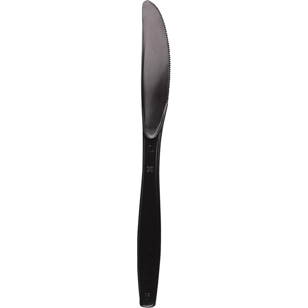 Dixie Heavyweight Disposable Knives by GP Pro - 1000/Carton - Plastic - Black. The main picture.