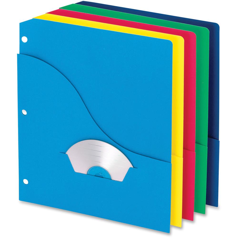 Pendaflex Pocket Project Folder - 8 1/2" x 11" - Pressboard - Blueberry, Ice, Lemon, Lime, Strawberry - 10% Recycled - 10 / Pack. Picture 1