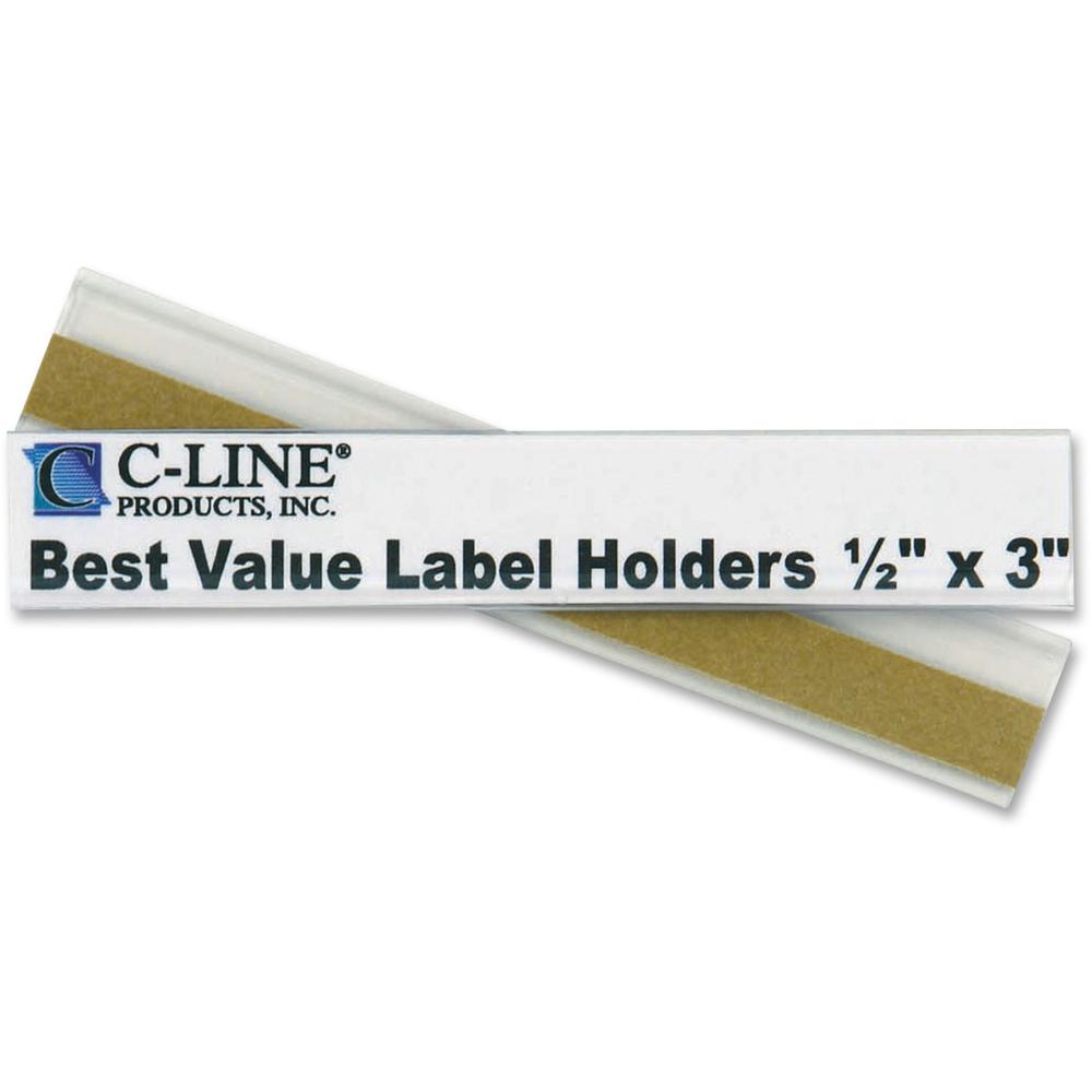 C-Line 87607 Removable Adhesive Label Holder - 0.5" x 3" - 50 / Pack". Picture 1
